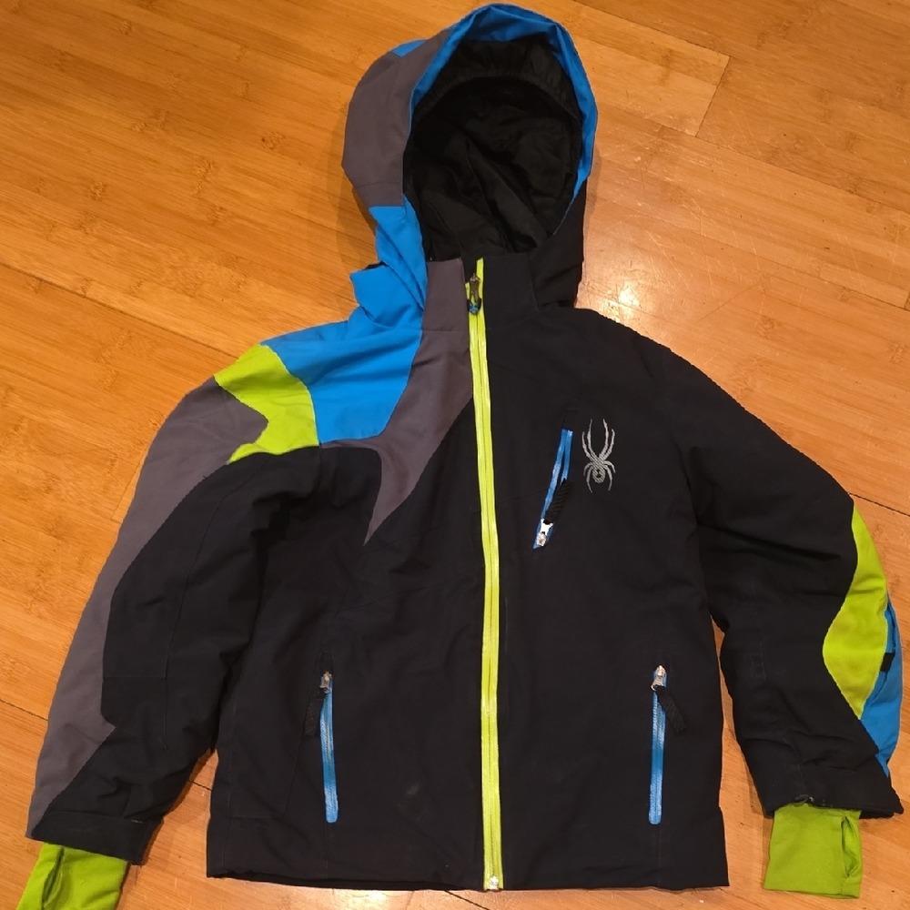 Spyder Black Jacket with Blue Lettering